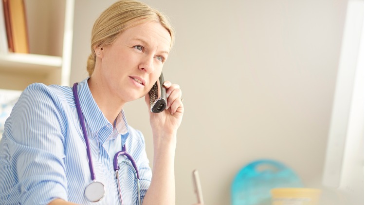Doctor on the phone